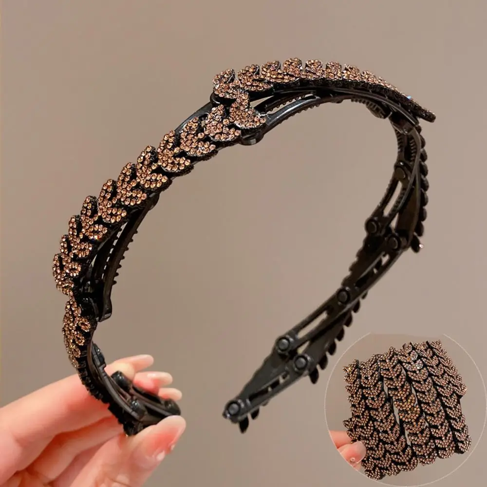 

Sweet Foldable Rhinestone Headband Flower Thin Pearl Hair Band Extendable Hair Clip Girl/Women