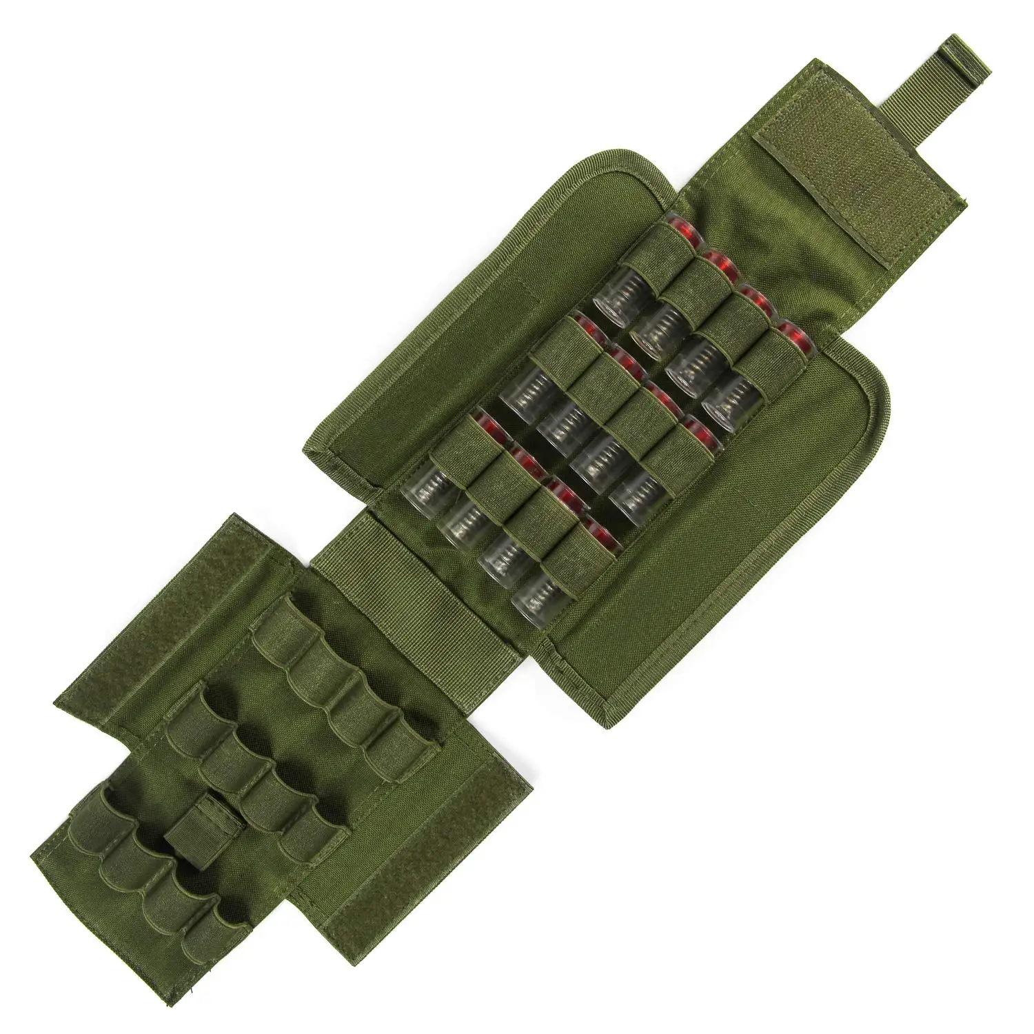 Shotgun Shell Pouch 25 Rounds 12 Gauge 20GA MOLLE Tactical Shotshell Holder Waist Bandolier Hunting Outdoor Foldable Carrier Bag