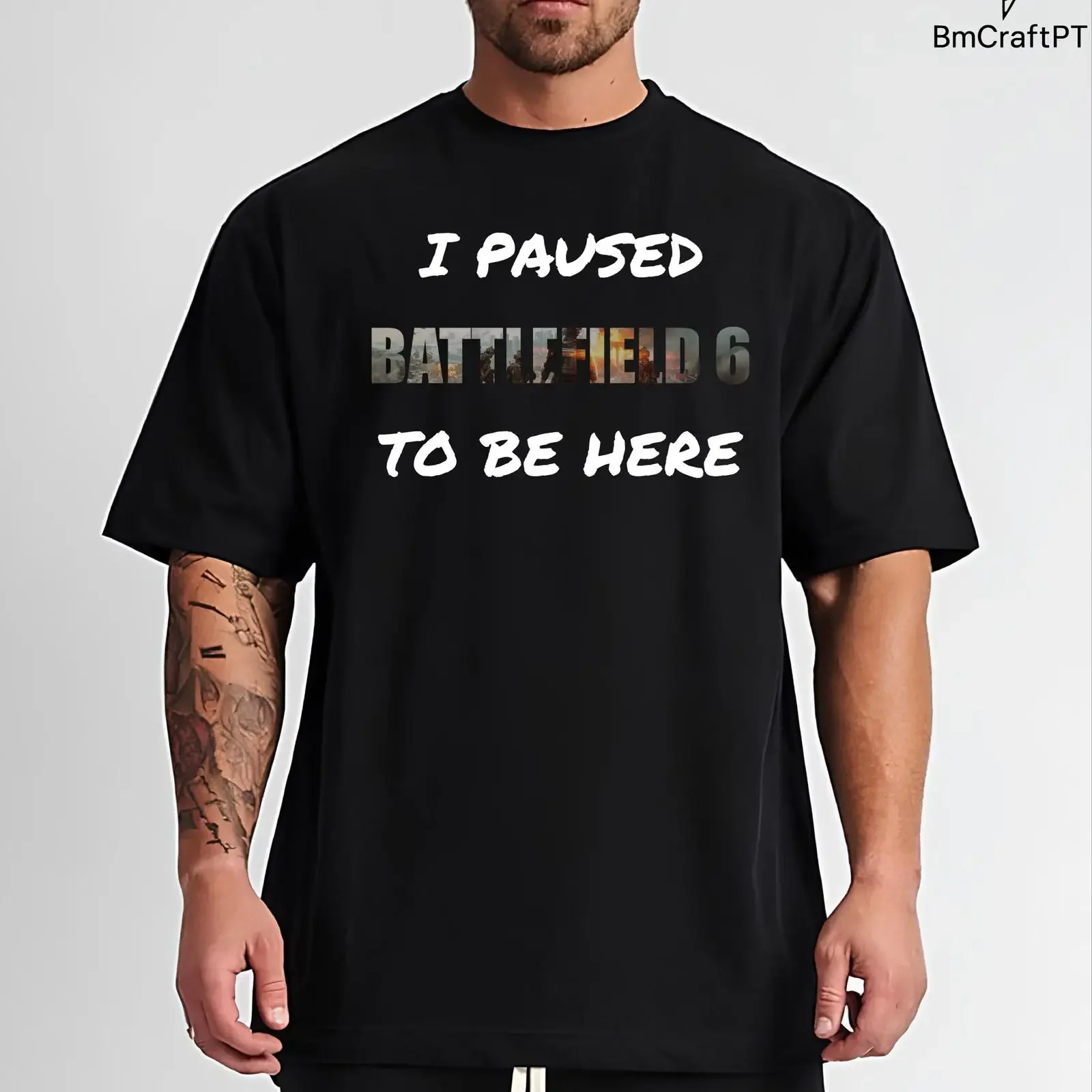 I Paused Battlefield 6 To Be Here Funny Gamer T Shirt Casual Video Gaming Fathers Day for Daddy Game Lover vintage Washed