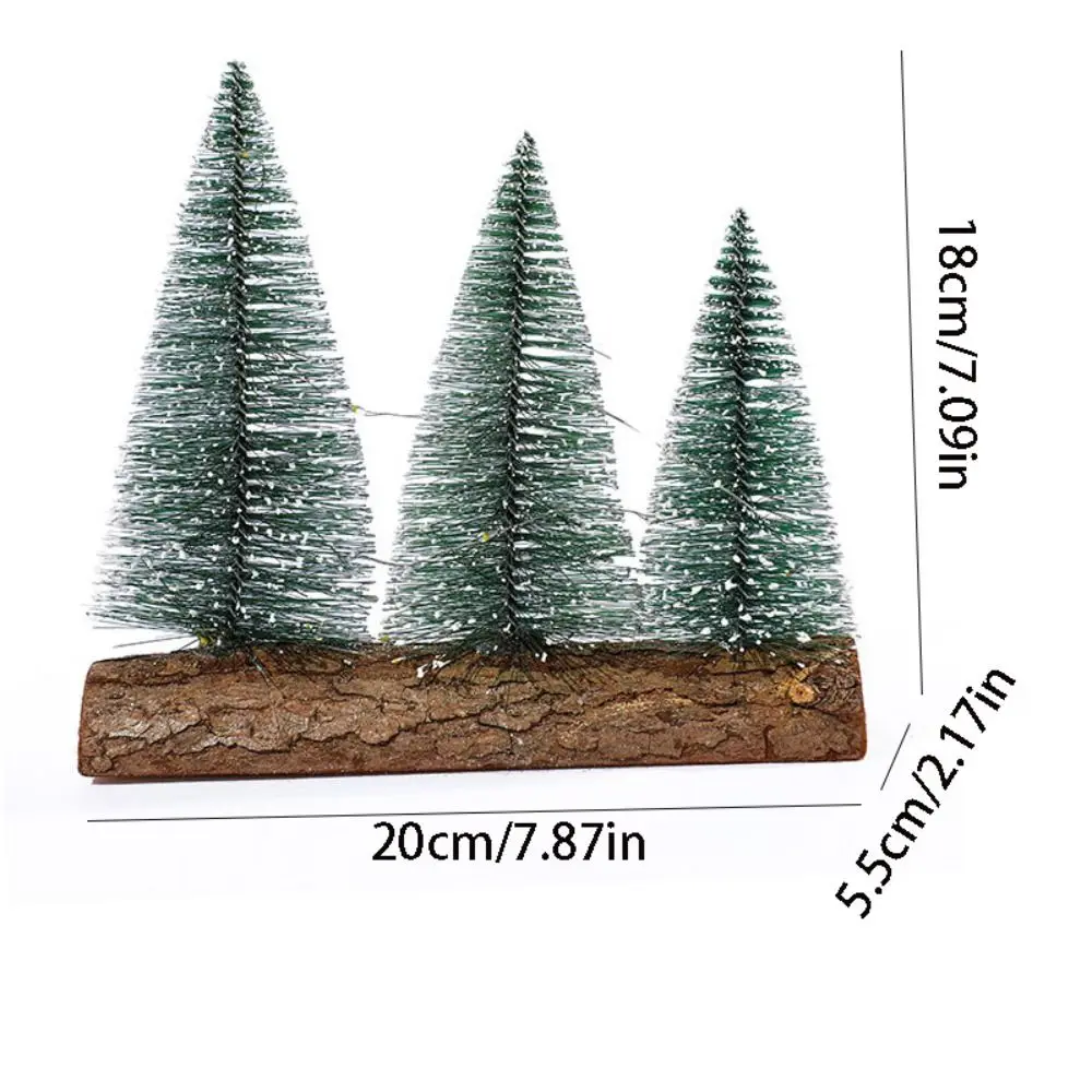 Mini Christmas Tree Ornament Creative With Light Snow Pine Tree Lifelike Handmade Micro Landscape Model Venue Layout Props
