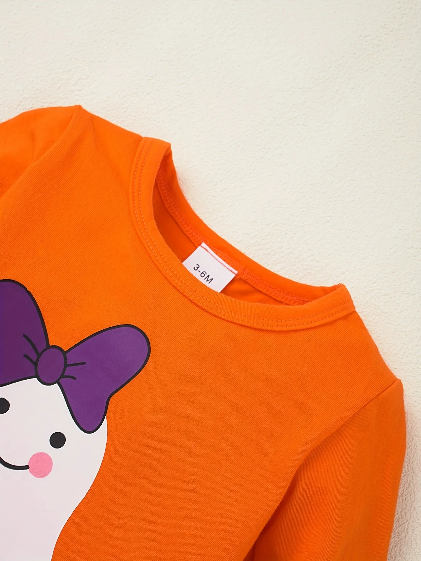 Baby Halloween Süßes Print-Set mit ausgestellten Ärmeln & ausgestellter Hose, 2-teiliges Set, Kleinkind-Party-Outfit mit langen Ärmeln – Detail 3