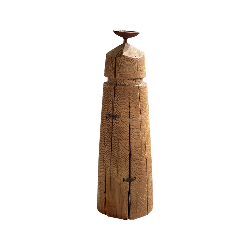 Bed and breakfast floor-to-ceiling home Solid wood candle candle holder Handmade balcony Living room