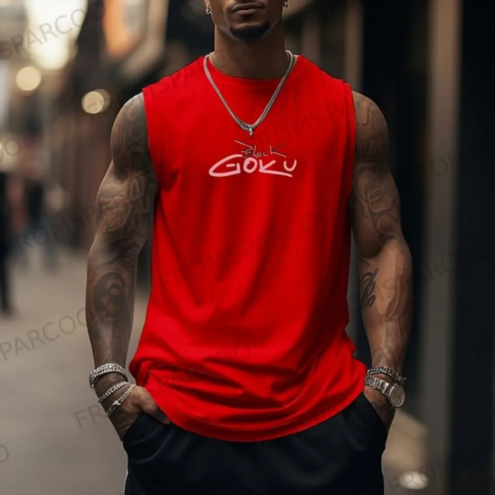 Dragon Ball Anime Goku Vegeta Peripheral Printed Pure Cotton Tank Top Men's and Women's Loose Sporty Summer Fashion Top