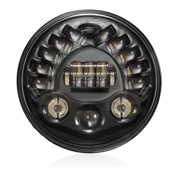 Emark Motorcycle 7 Inch LED Headlight Assembly 7'' Headlamp with Hi/Lo Beam Turn Signals for Cafe Racer Sportster Bobber Cruiser