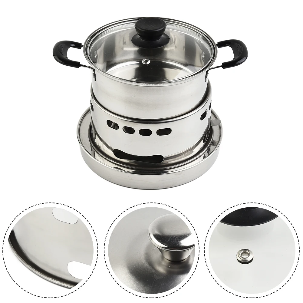 for spirit Cooker Chafing Dish Energy Saving For Indoor And Camping Personalize Stainless Steel 16/18/20cm 3 Sizes