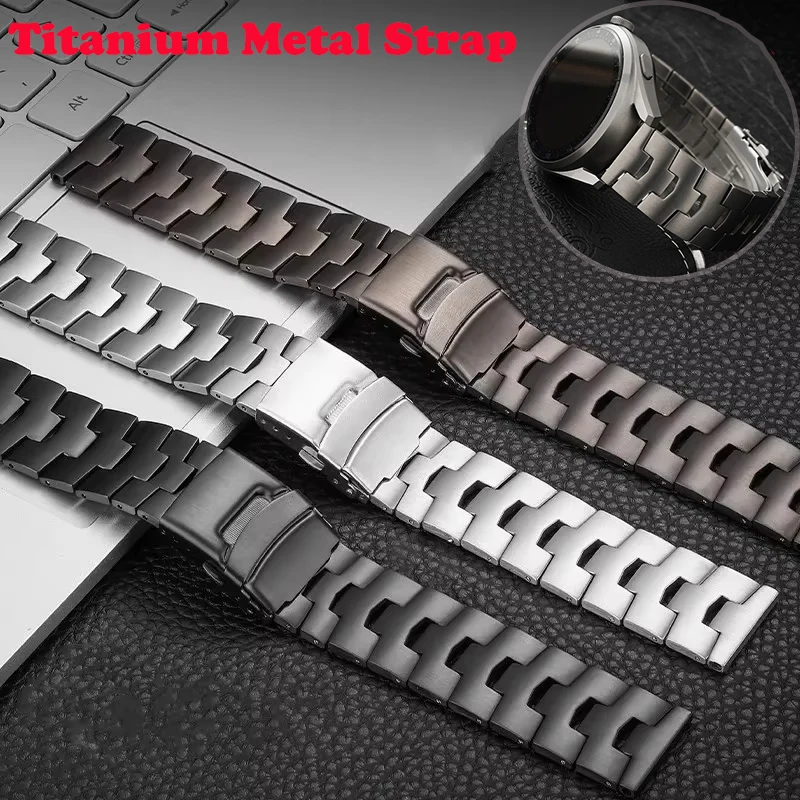 Luxury Titanium Metal Strap for Huawei Watch GT2 GT3 Pro 22mm Stainless Steel Band for Samsung Watch 3 45mm S3 Business Bracelet