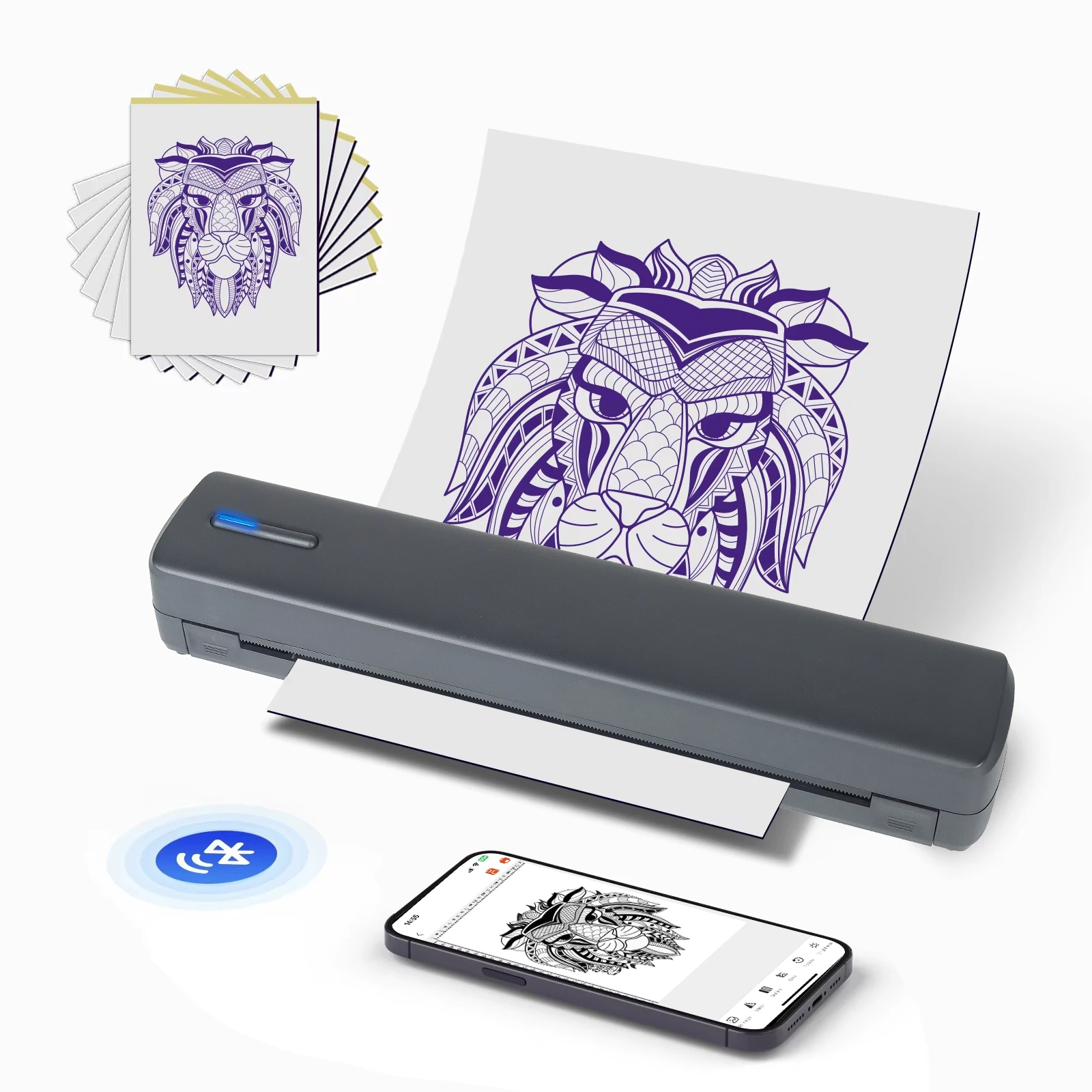 

Portable Tattoo Printer For Bluetooth Thermal Copier Machine Mini Portable Transfer Thermal Copier Android Compatible Stock