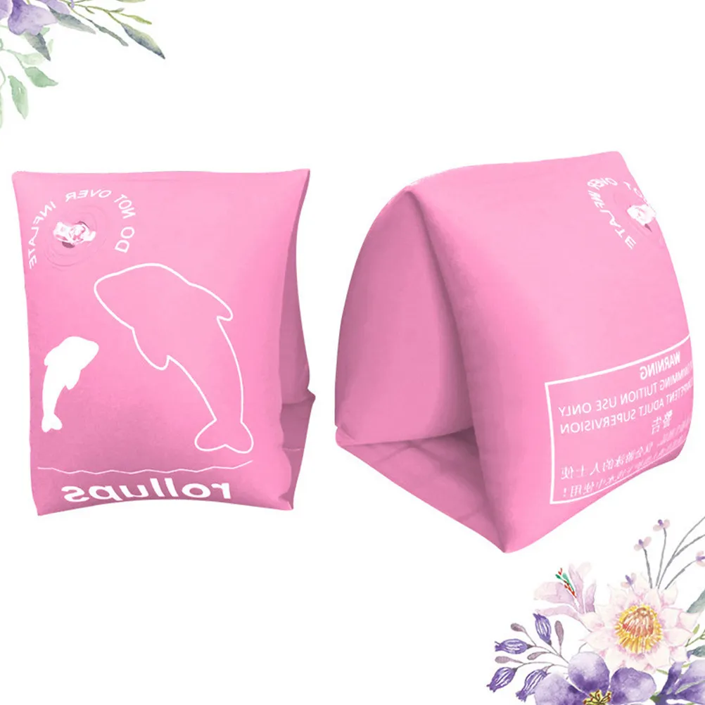 

Надувные плавательные нарукавники (2 шт.) для детей, для обучения плаванию, безопасные, удобные, размер S, розовые