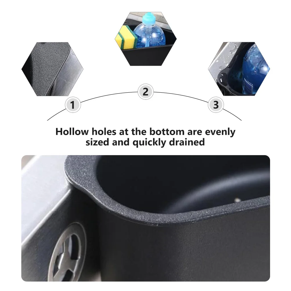 

1 Set Stainless Steel Sink Drain Basket Sturdy Triangular Storage Holder Heavy Duty Kitchen Sink Rack Drainage Container For