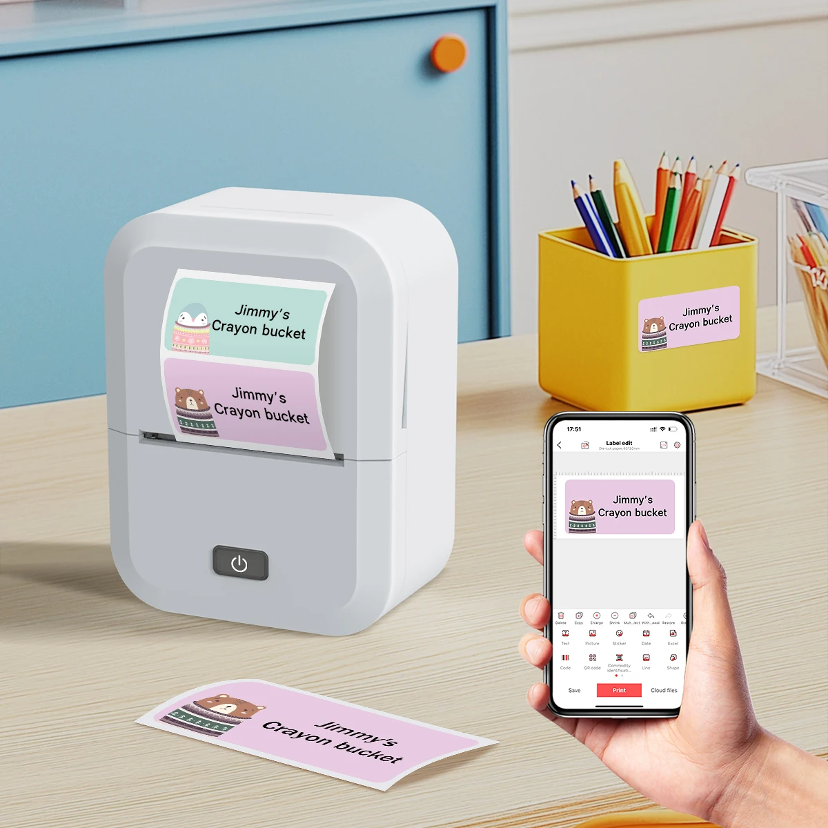Marklife Portable Label Printer X2 Mini Wireless Bluetooth-compatible Inkless Sticker Maker Printer Tag Price Machine