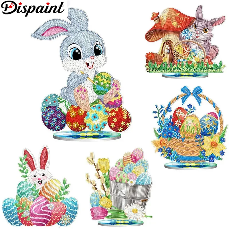 

Dispaint Special Shaped Diamond Painting For Kids Easter Rabbit Spring Creativity DIY Arts And Crafts Mosaic Rhinestone Decorati