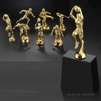 보상 금속 자전거 골프, 탁구, 농구, 축구, 탁구공, 달리기, 멀리뛰기 트로피, 스포츠, 크리스탈 베이스, 1 개