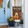 Halloween Witch Way To The Candy Garden Flag 12x18 Inch Alpaca Pumpkin Basket Crescent Moon Lantern Rustic Autumn Outdoor Ya llz