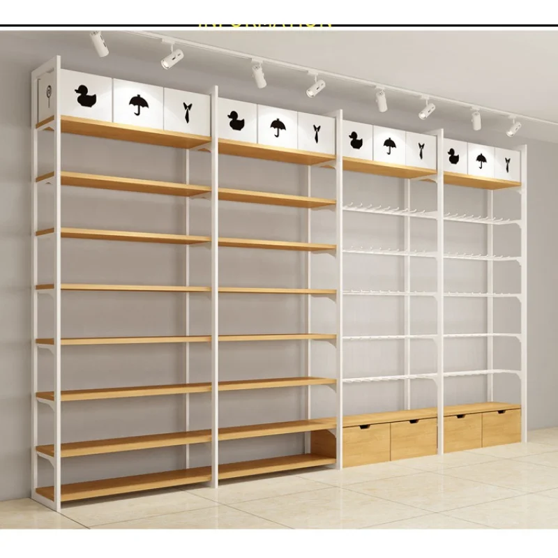 custom，Retail Cosmetics Display Shelf Store Display Shelf Rack Metal Wood Shelves for Store