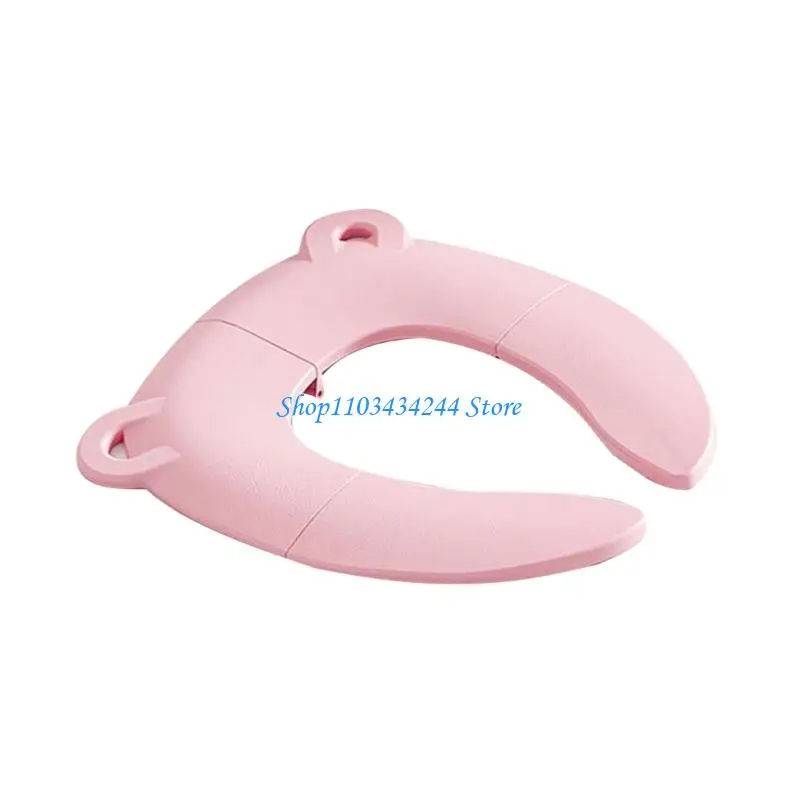 مقعد تدريب المرحاض القابل للطي للأطفال، مضاد للانزلاق من الأسفل، سهل التخزين، محمول للأطفال للسفر، وسادة مقعد للحمامات العامة