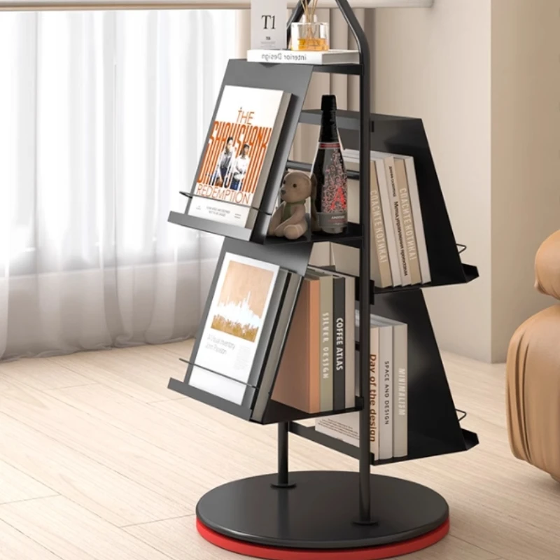 Japanese Bookcase Floor Shelf Doll Divider Children Rotating Bookcase Storage Magazine Racks Mueble Almacenaje Tall Bookcase