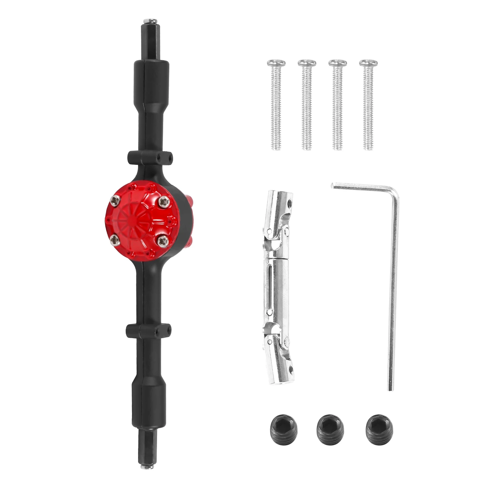 

ABQR 1 Set Metal Rear Bridge Axle with Steel Gear for D12 B14 B24 B16 B36 C14 C24 C34 C44 RC Car Upgrade Parts,Black