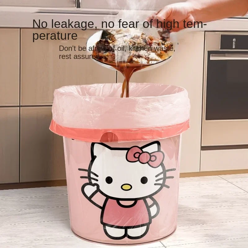 Sanrio Cartoon Hello Kitty Anime Garbage Bag Home Portable Drawstring Large Thick Living Room Kitchen Dormitory Office Kawaii image 5