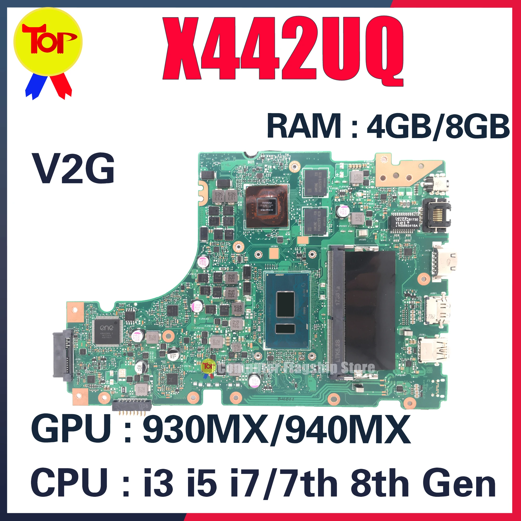 

X442UQ Mainboard For ASUS X442U F442U A442U A480U R419U X442UN X442UQR X442URR X442UR X442UF X442UA X442UAR Laptop Motherboard