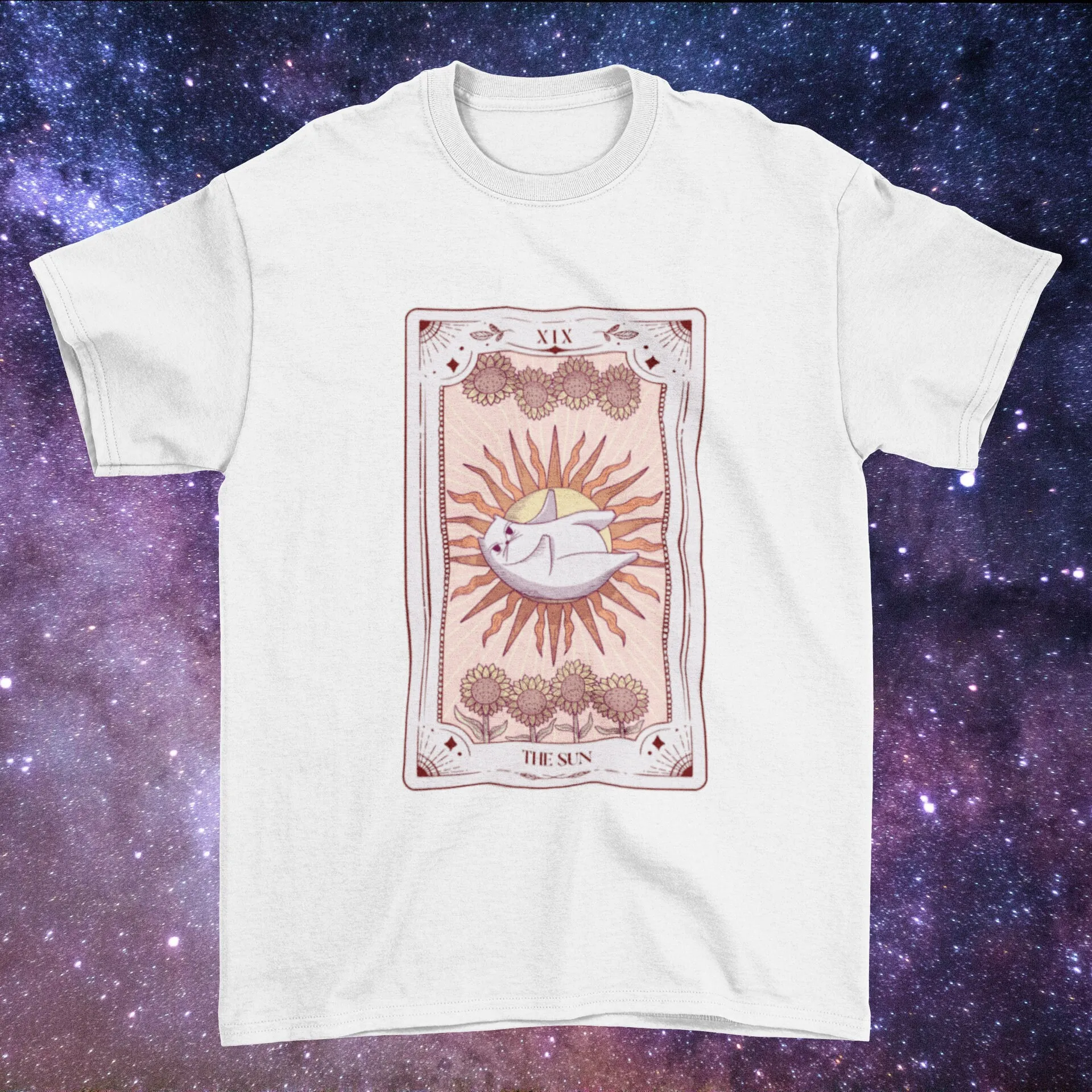 The Sun Tarot Card T Shirt Cat 100 Cotton Funny Esoteric Mystical Spiritual Moon And