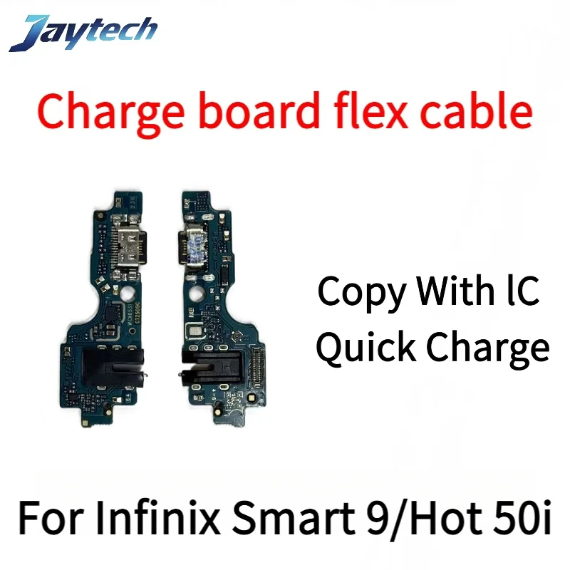 10 Uds conector de base cargador Micro USB puerto de carga placa de Cable flexible con piezas de repuesto de micrófono para Infinix Hot 50i