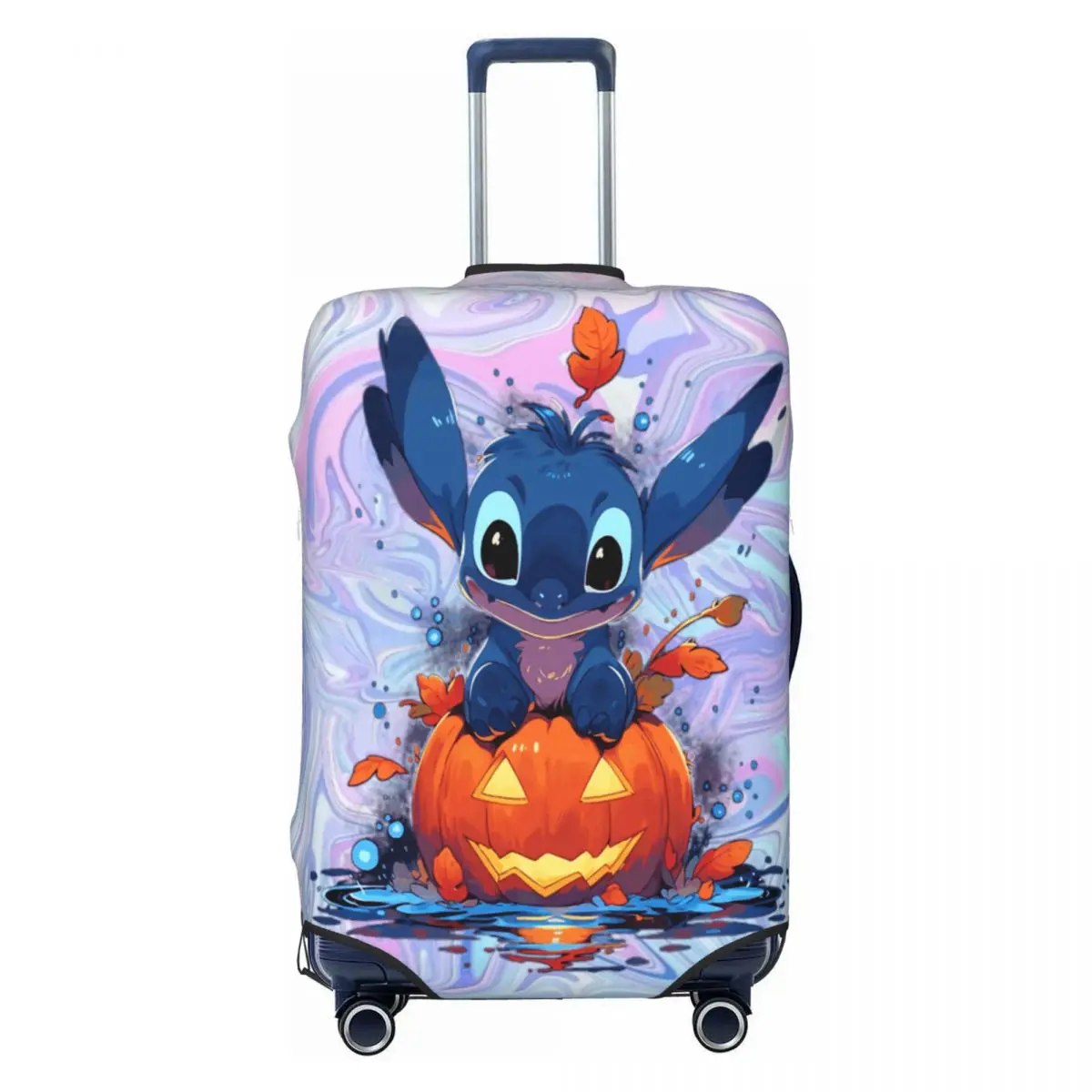 

Halloween Stitch Travel Luggage Cover Dust Proof Little Monster Suitcase Cover Protector Fit 18-32 Inch