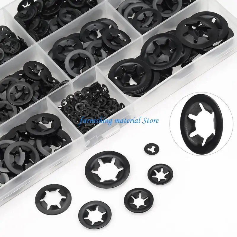 

Y5GD 360Pcs 9 Sizes Internal Tooth Star Lock Washers Quick Speed Locking Washers