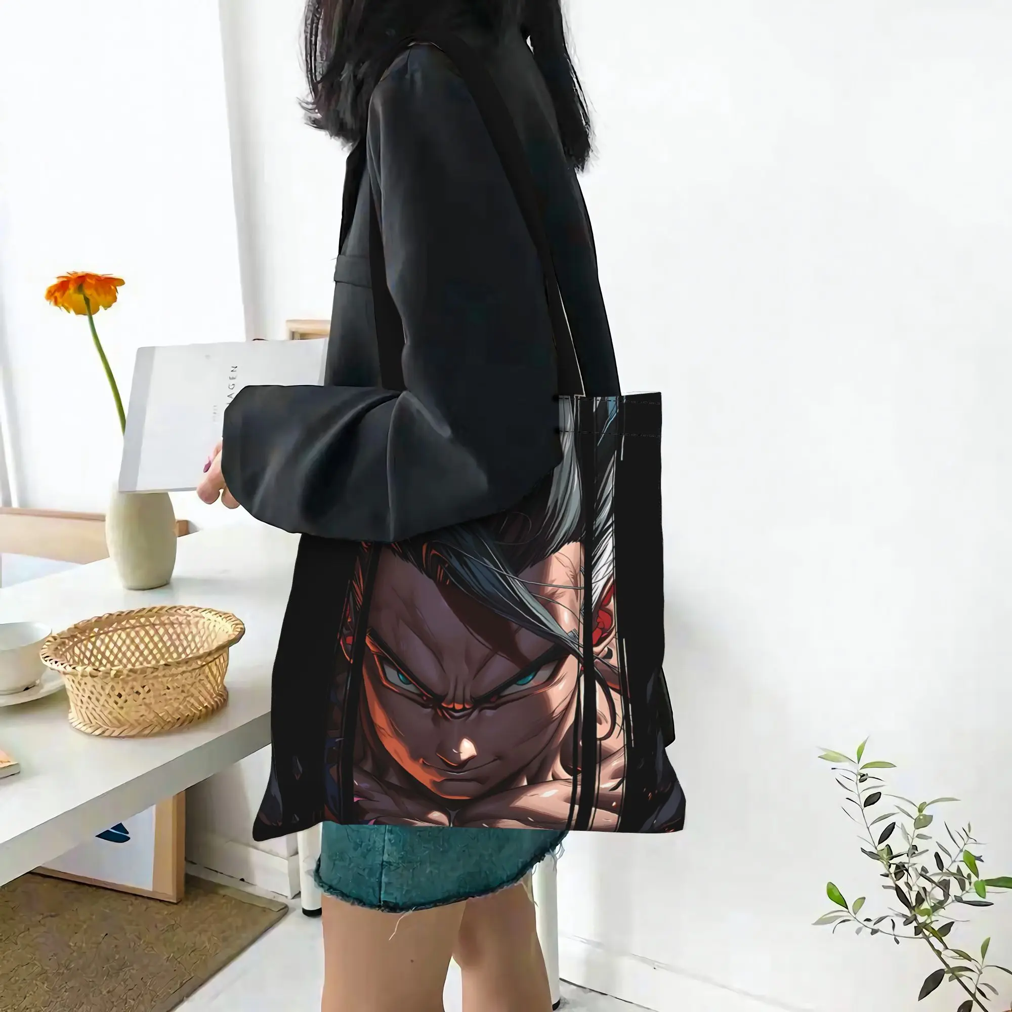 Fashion Dragon Ball theme Goku  Women's Bag Shopping Bag  Canvas Tote Bag Women'S Shoulder Handbag Christmas Gift