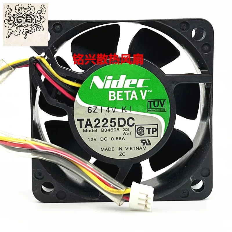 

Ltsf For Nidec B34605-33 TA225DC DC 12V 0.58A 60x60x25mm 3-Wire Server Cooling Fan