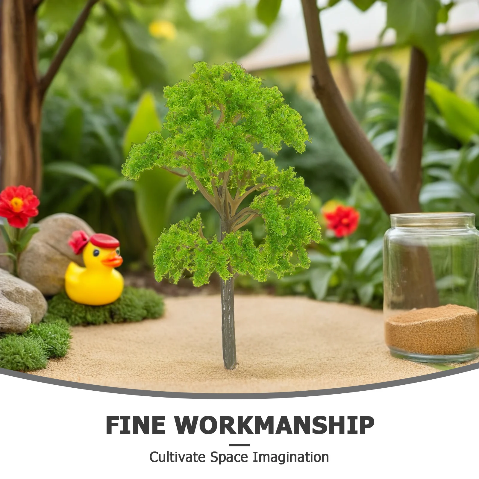 20 قطعة أشجار صغيرة مقلدة للمناظر الطبيعية الصغيرة ذاتية الصنع نباتات اصطناعية مفصلة للغاية ديكور طاولة الرمل عرض الهندسة المعمارية #5