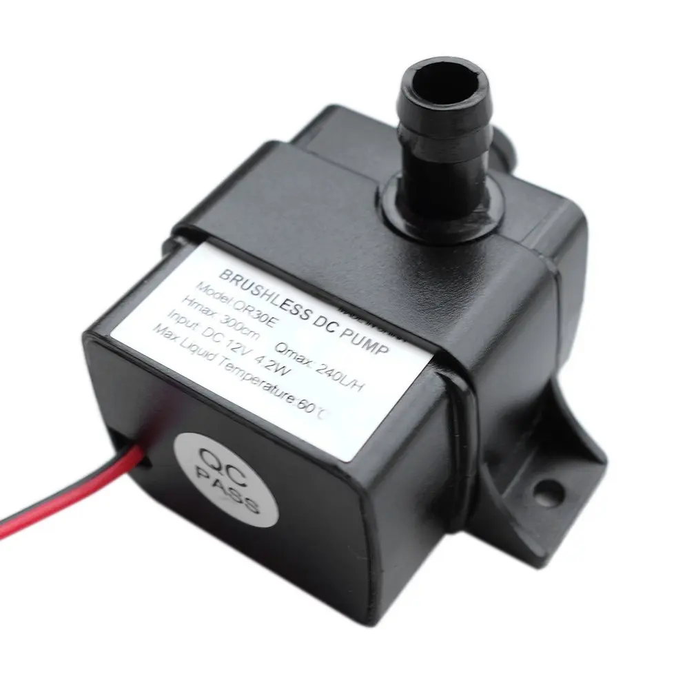 Hoge Prestaties Qr30e Dc 12V 4.2W 240l/H Debiet Cpu Koeling Auto Borstelloze Waterpomp Waterdichte Borstelloze Pomp