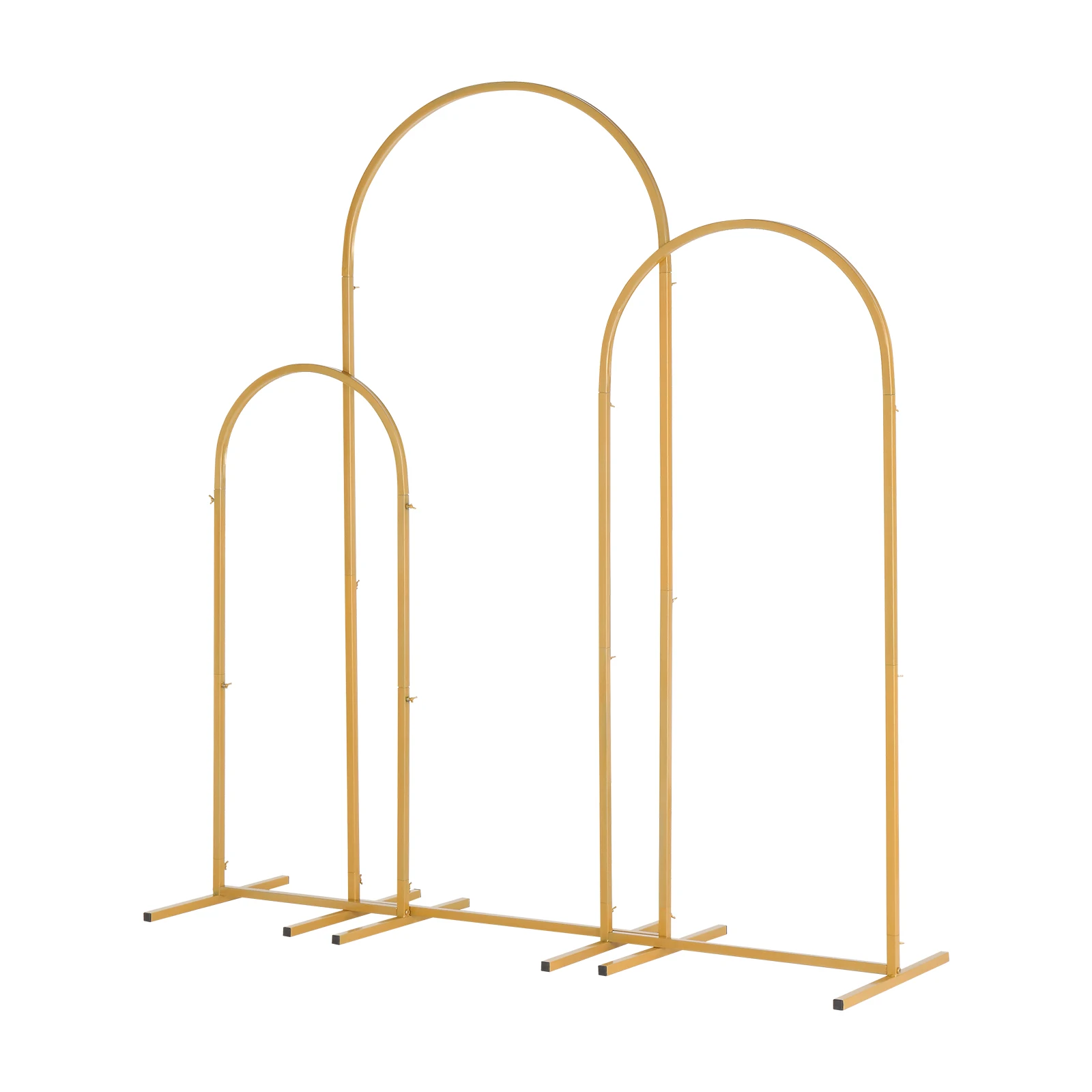 Golden Metal Balloon Arch Bracket 3-Piece Set (7.2 Feet/6.6 Feet/6 Feet) Suitable for Wedding Ceremonies, Birthday Parties - view 5