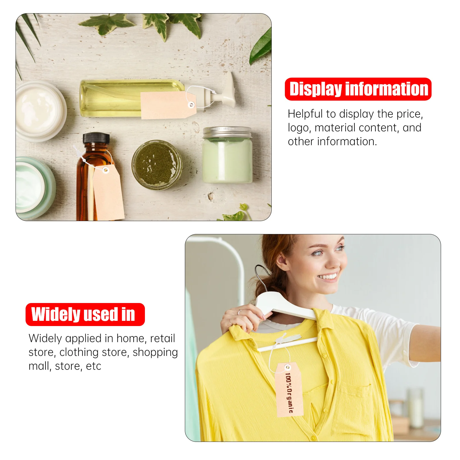 

2 Bags Plastic Tag Fastener Hand Needle Hanging Clothes Label Snap Locks Lightweight Price Tag Fastener Multipurpose Display