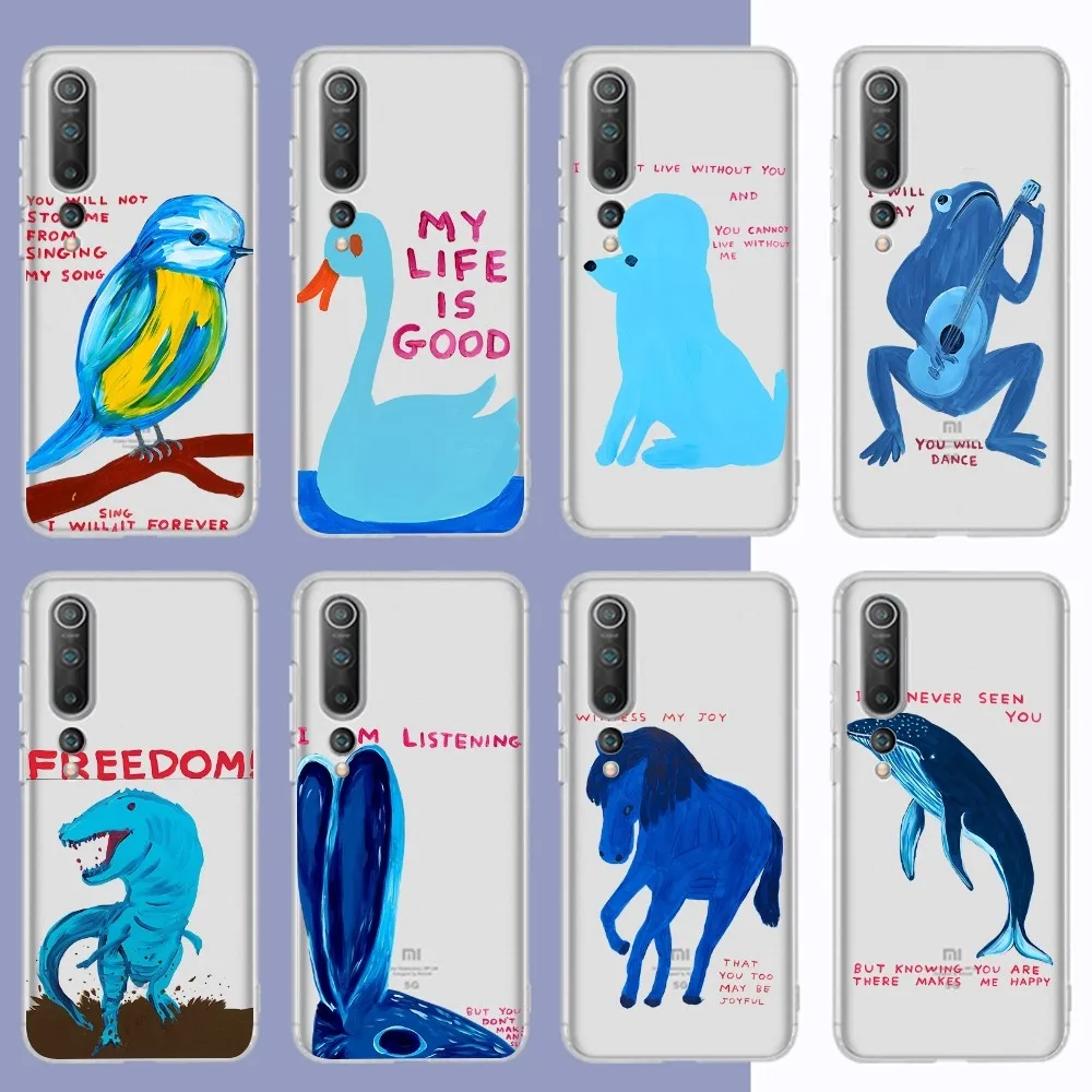 David Shrigley Visual Arts Phone Case For Samsung S 20 21 22 23 for Redmi Note7 8 9 10 for Huawei P20 30 40 Clear Case