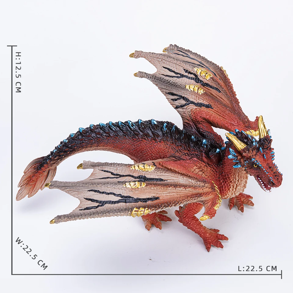 لعبة على شكل ديناصور للأطفال ، نموذج التنين السحري الذهبي ، أساطير الوحش ، محاكاة الحيوانات الوحش ، مجموعة علب ، هدية أصلية