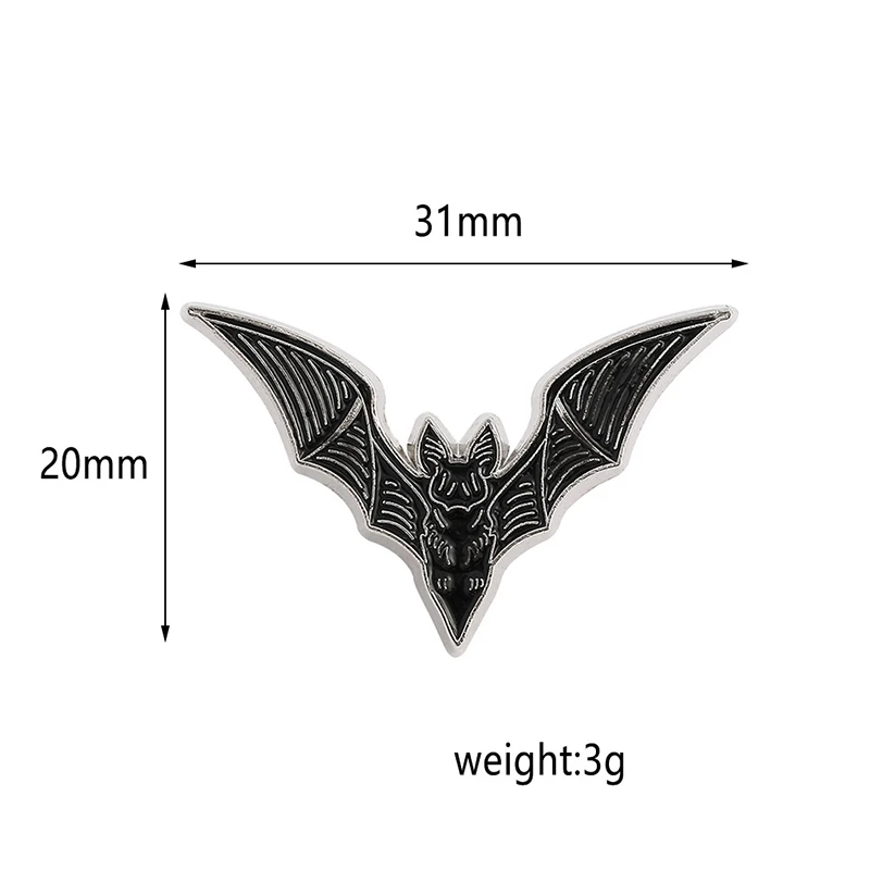 Bat Enamel Pin Fashion Witchy Halloween Goth Lapel Brooch Jewelry Accessory Punk Badge Pin Gift