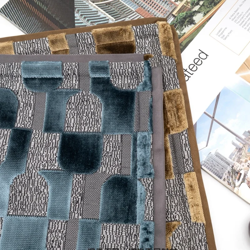 Bronze Color Pillows Modern Geometric Blue Cushion Case Luxury Art Square Decorative Pillow Cover For Sofa Chair Home Decoration