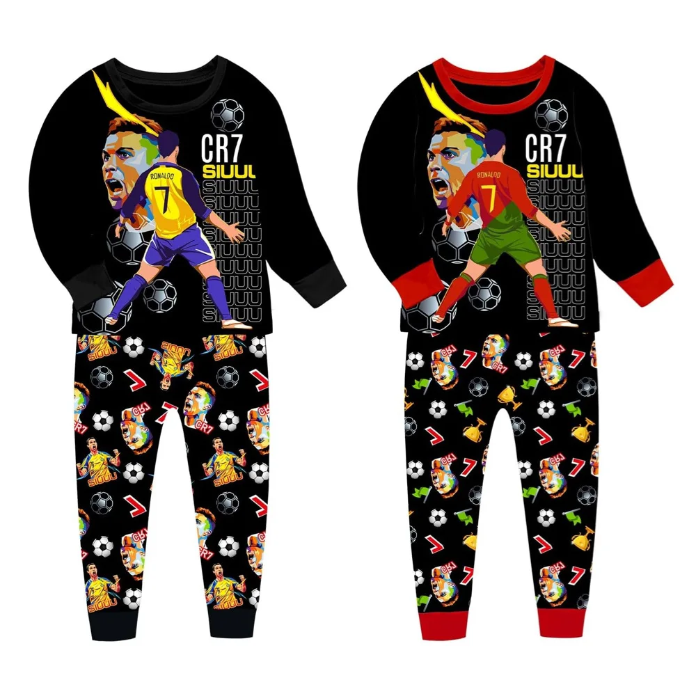 2024 New kids pajamas No.7 Boys clothes cute CR7 Sets Boys Top+pant Sets Toddler Clothing Baby Girls Football Pajamas Clothes
