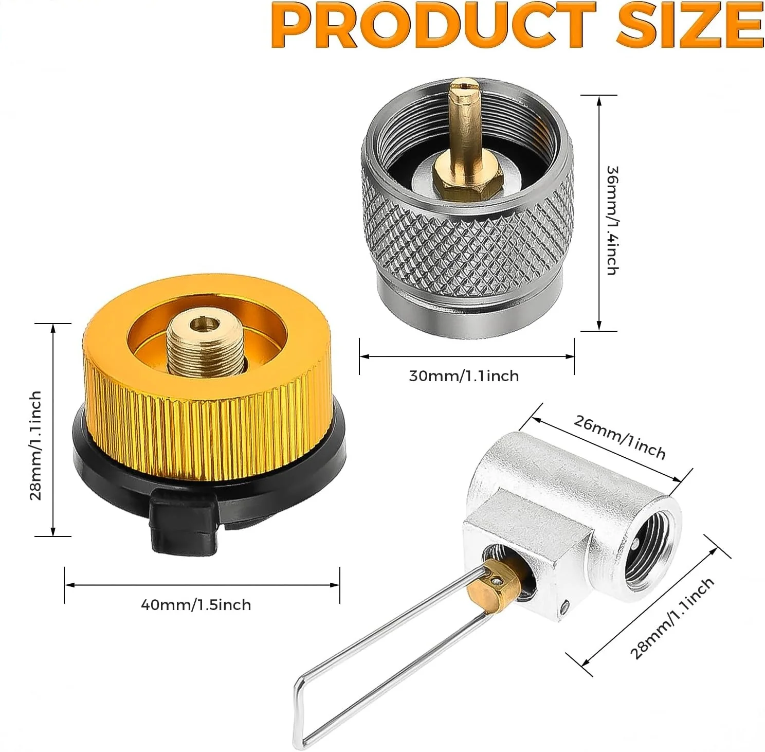 3PCS Camping Stove Gas Refill Adapter Set Propane Isobutane Butane Valve Converter Refill Gas Shifter Universal Bottle