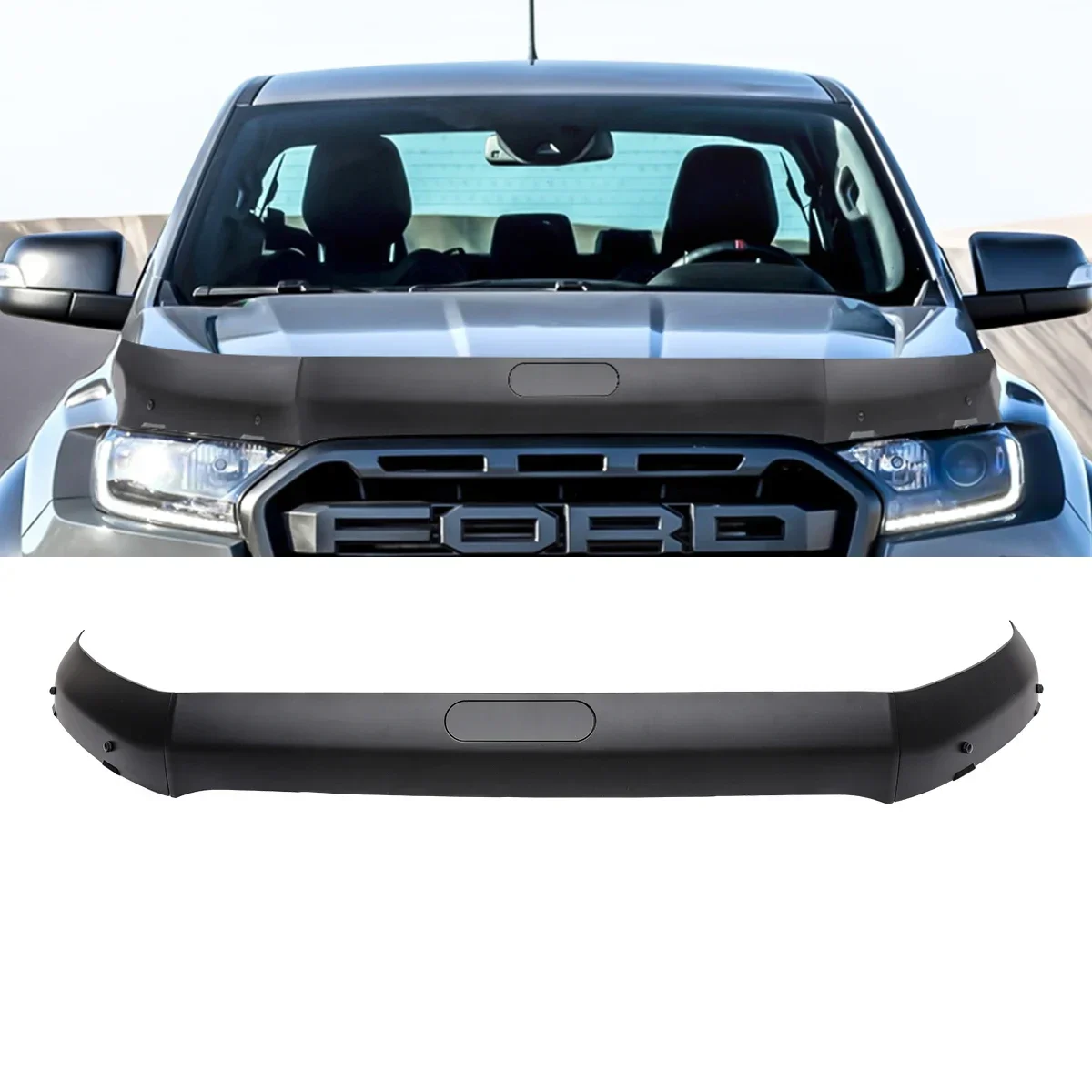 

Bonnet Guard Bug Shield Hood Protector For Ford Ranger Raptor 2015 2016 2017 2018 2019 2020 2021 2022 4X4 Car Styling Parts