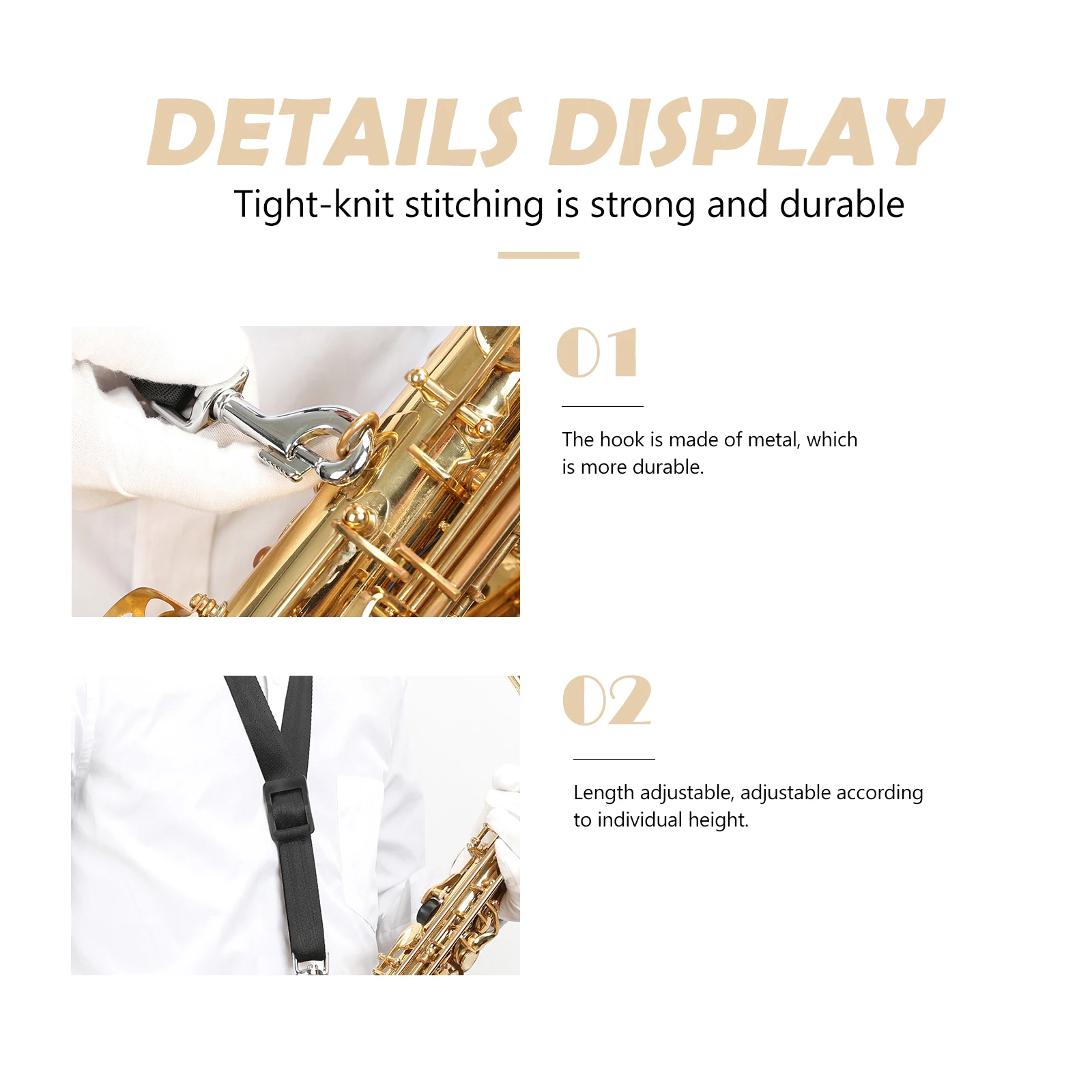 

Padded Wide Thickened Universal Saxophone Shoulder Strap 360° Hook Anti Breathable Comfortable Neck Belt for Travel