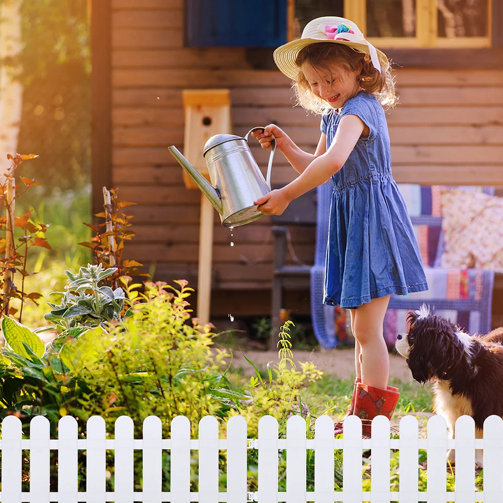 

5Pcs White Fence Plastic Garden Edging Border for Outdoor Yard Decorative Landscape Fencing Reusable Lawn Divider for Flower