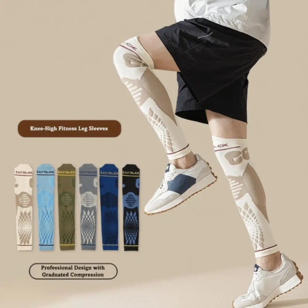 

1 Pair Compression Fit Calf Compression Sleeves Footless Design Muscle Recovery Footless Compression Socks Breathable