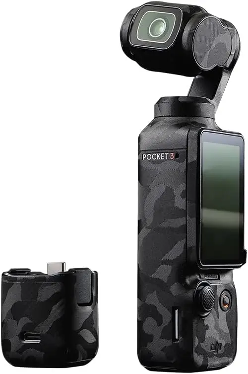 UCONS Anti-Scratch Protective Skin for DJI Pocket 3 Sticker Camouflage Black Camera Skin for Osmo Pocket 3 Decal Sticker