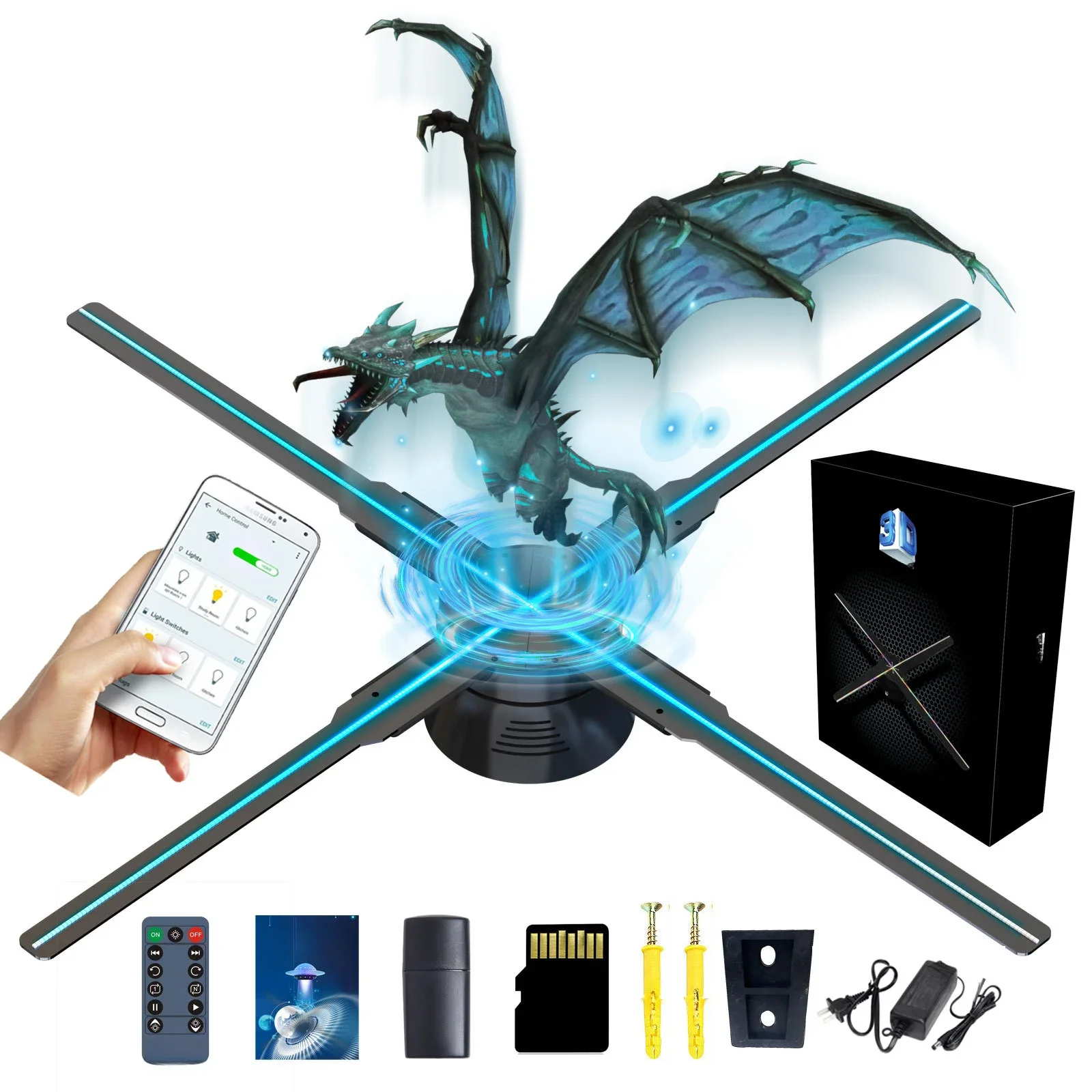 Suitable for 52 cm naked eye 3D holographic advertising machine computer mobile phone APP control advertising machine