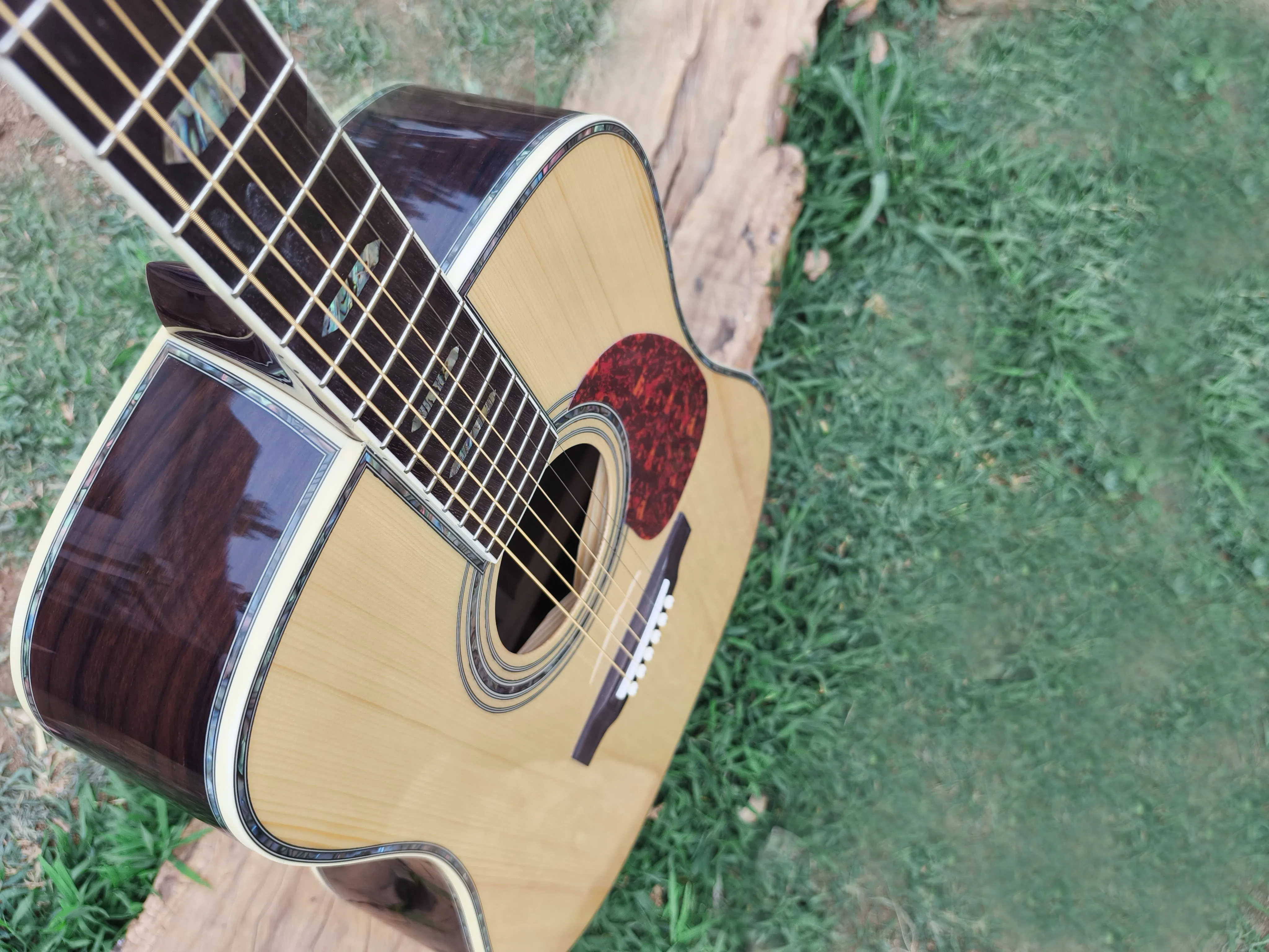 

Акустическая гитара D45, 41 дюйм, инкрустация корпусом Abalone, закругленная, 6 струн, 20 ладов, в наличии, китайский заводской склад