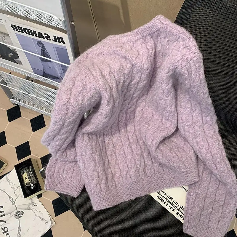 2022 neue Ankunft Herbst Frauen Lose Beiläufige Oansatz Lang Hülse Pullover All-abgestimmt Süße Nette Baumwolle Gestrickte Pullover P946