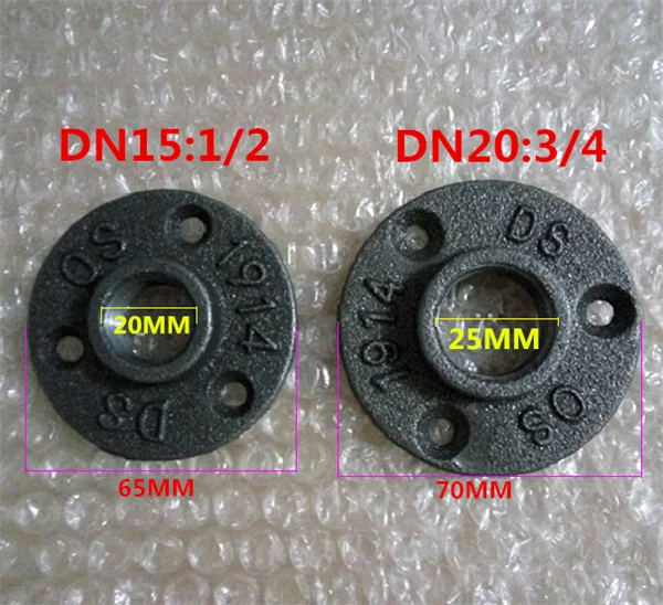 10 PCS ghisa flange Retro industrial wind lamp, DN15:DN20 flange plate, flange plate, open tooth base, fixed wall base, rack