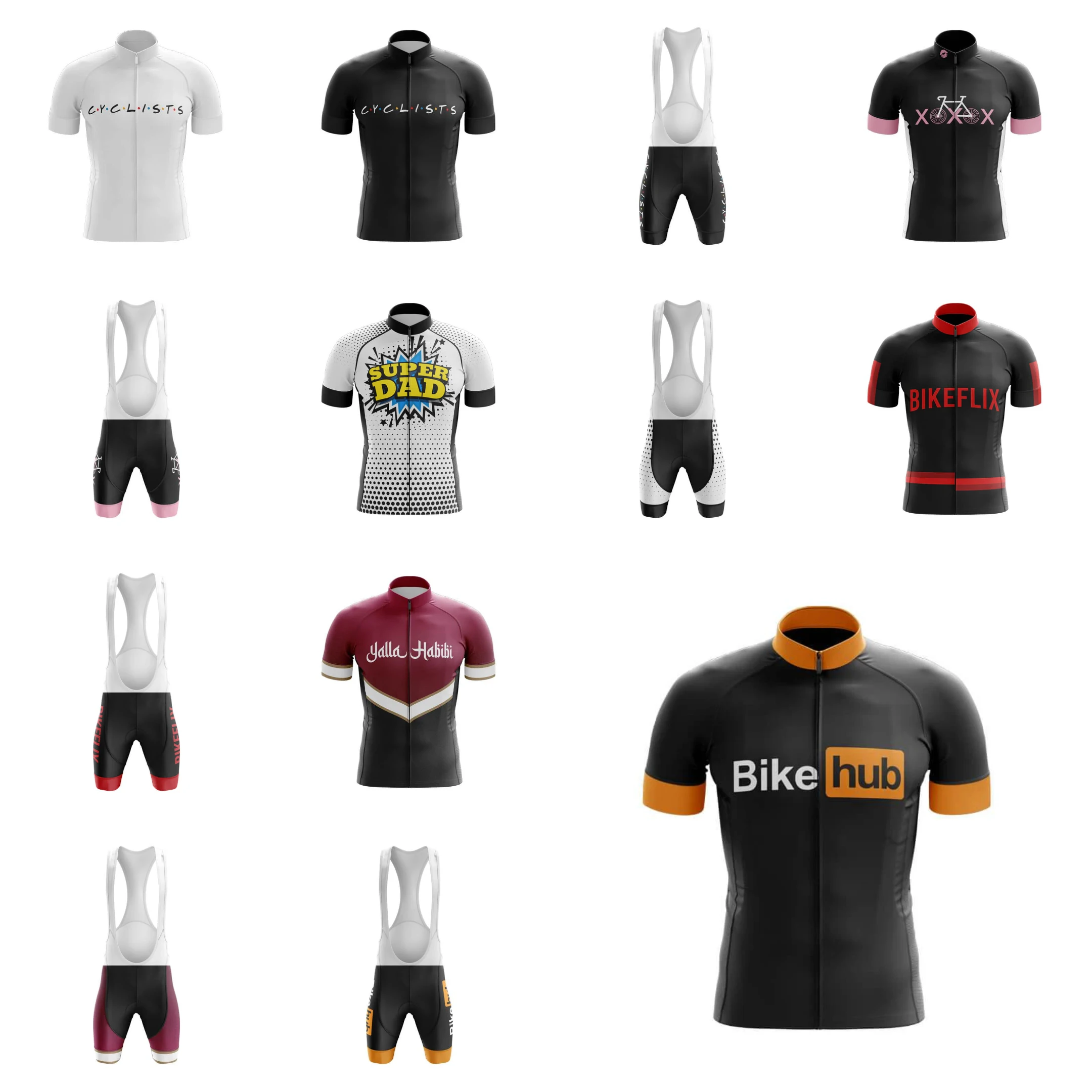 Camisa de Ciclismo Masculina CYCLISTS, Respirável, Secagem Rápida, Equipamento de Ciclismo, Manga Curta, Roupa para Ciclismo de Estrada e Mountain Bike, com Calções de Ciclismo