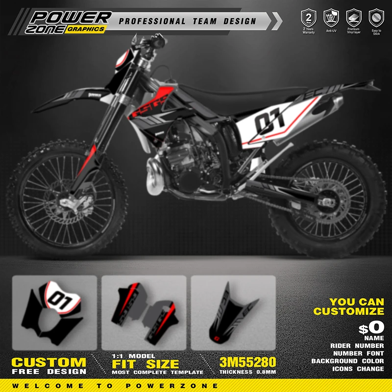 PowerZone Custom Team Graphics Backgrounds Decals Stickers Kit For GASGAS Gas Gas 2010 2011 EC MC 200 250 300 350 013